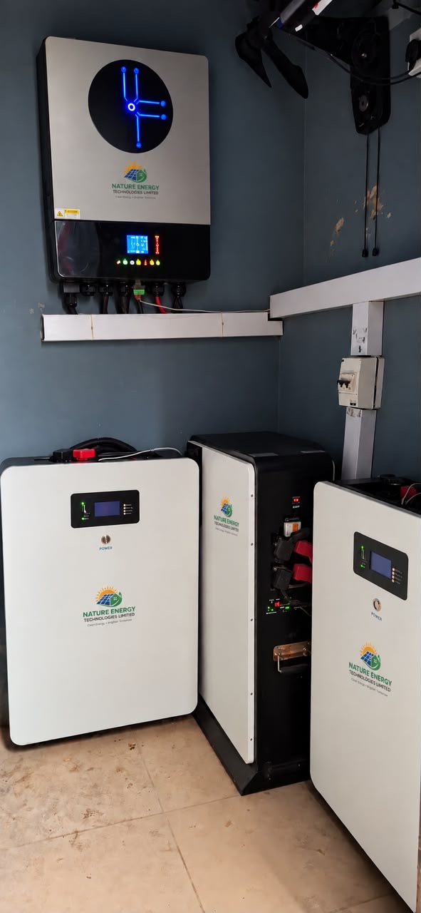 12kW inverter with large battery storage for extended night backup